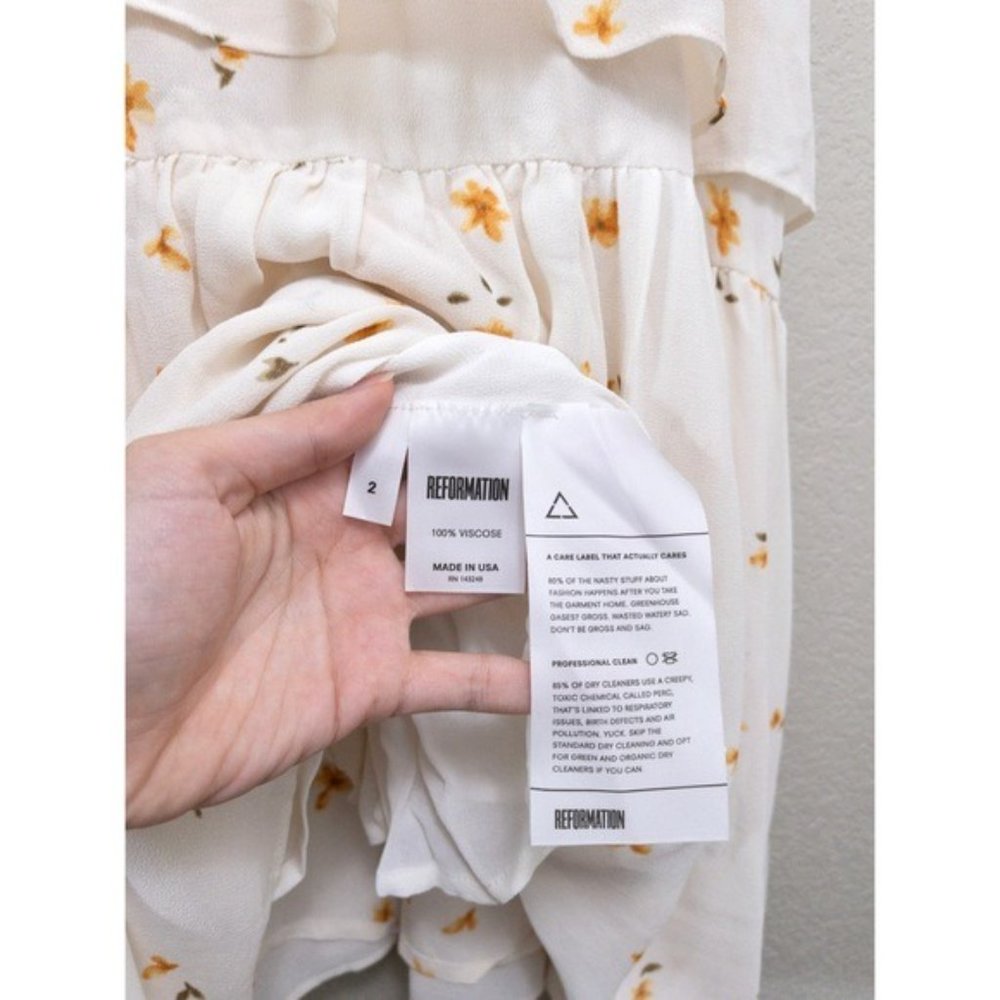 NWT Reformation Foxglove Tiered Ruffle Maxi Dress 2 Opium Floral Georgette - Picture 11 of 11